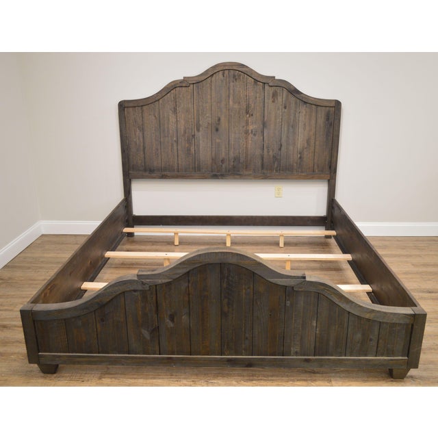 Rustic Grey Wood King Size Bed Chairish