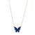 Contemporary Gold Spiritual Blue Enamel Butterfly Necklace For Sale - Image 3 of 8