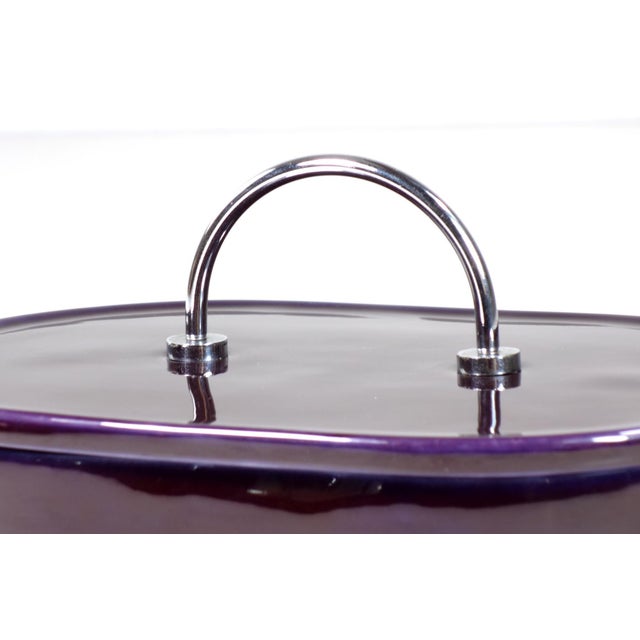 Space Age Italian Chrome Ceramic Box by Roberto Arioli Gabbianelli, 1960s For Sale - Image 4 of 7