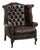 Cowhide Chesterfield Wing Armchair For Sale
