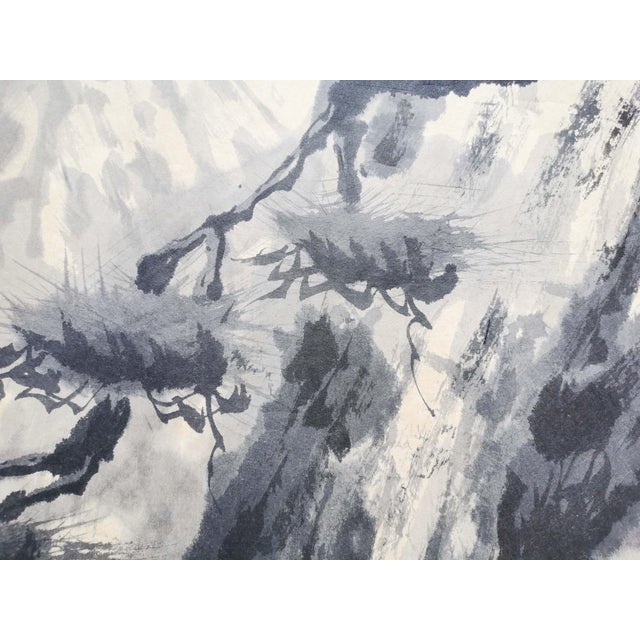 Japanese SumiE Painting, Mount Fuji by Nihonga Painter Kazushi Akabane