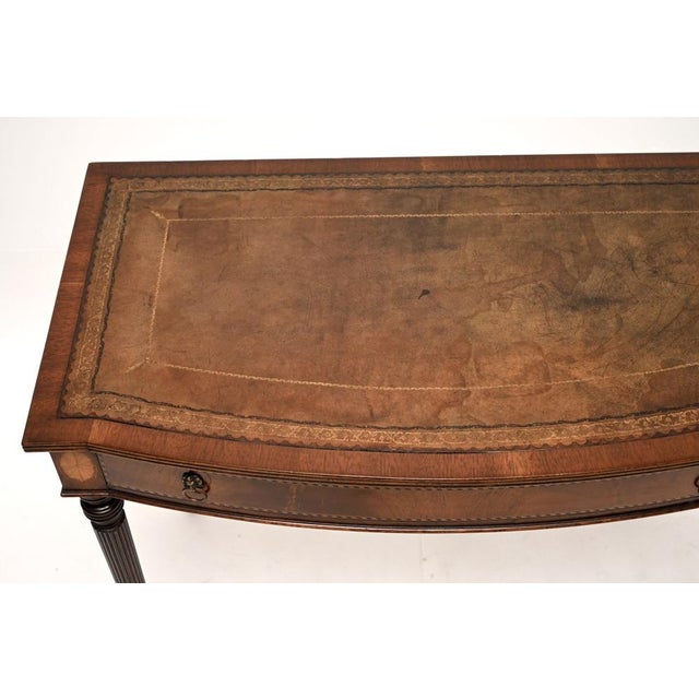 Vintage Inlaid Leather Top Desk, 1920 For Sale - Image 6 of 11