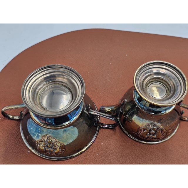 Silver-Plated Sugar Bowl and Creamer, 1890s, Set of 2 For Sale - Image 7 of 8