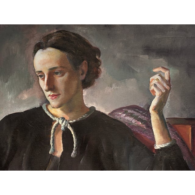 Realism Life Size Portrait Painting of a Woman, by California Artist Ejnar Hansen 1935 For Sale - Image 3 of 8
