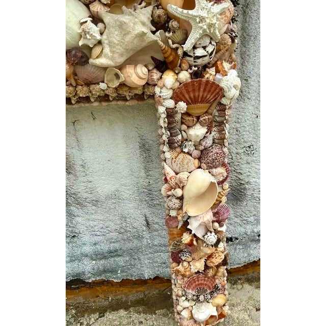 Wood Vintage Boho Shell Encrusted Fireplace Surround For Sale - Image 7 of 12