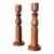 Vintage Midcentury Pair of Hand Turned Wooden Candlesticks 13” Height For Sale