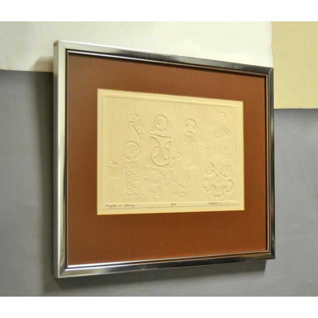 Mid-Century Modern Feigen Mixed Media Superb Multi-Dimensional Wall Art Titled Puppets on Strings For Sale - Image 3 of 13