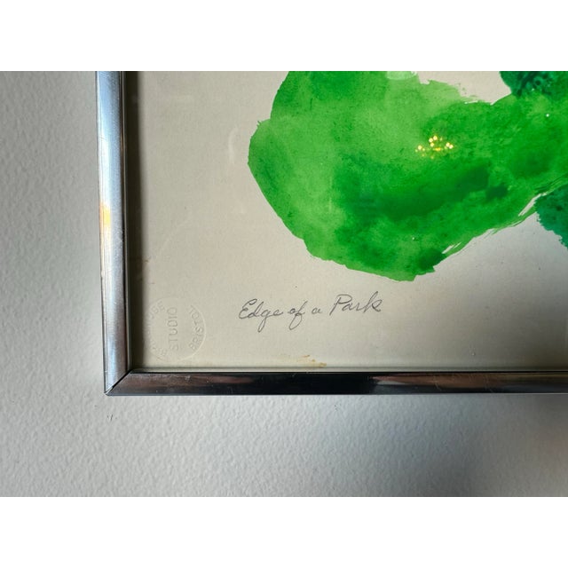 1970s Ronald Julius Christensen, American (1923 - 1999) " Edge of a Park" Oil Painting For Sale - Image 5 of 12