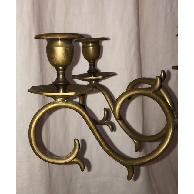 Large Antique Brass Candleholder For Sale - Image 12 of 16