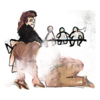 Mino Maccari, The Tamer of Men, Drawing on Paper, 1958 ca. For Sale