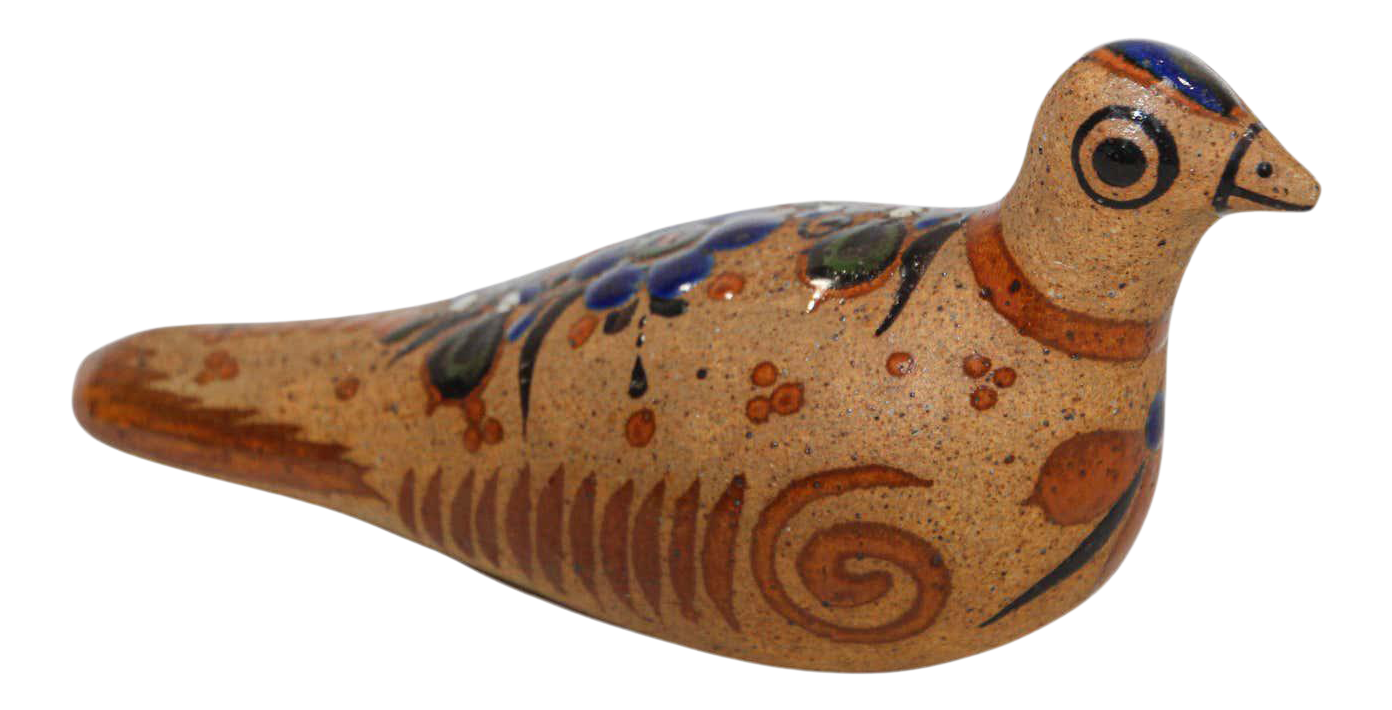 工芸品 Tonala pottery bird Vintage Tonala Pottery Bird Hand Painted Mexico Folk Art