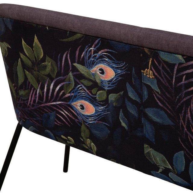 Textile Baroness Ona Fabric Bench Brown Grey with Pattern For Sale - Image 7 of 12