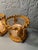 French 1960s Pair of Gilt Metal Rope & Tassel Votive Holders With Glass Inserts For Sale - Image 3 of 4