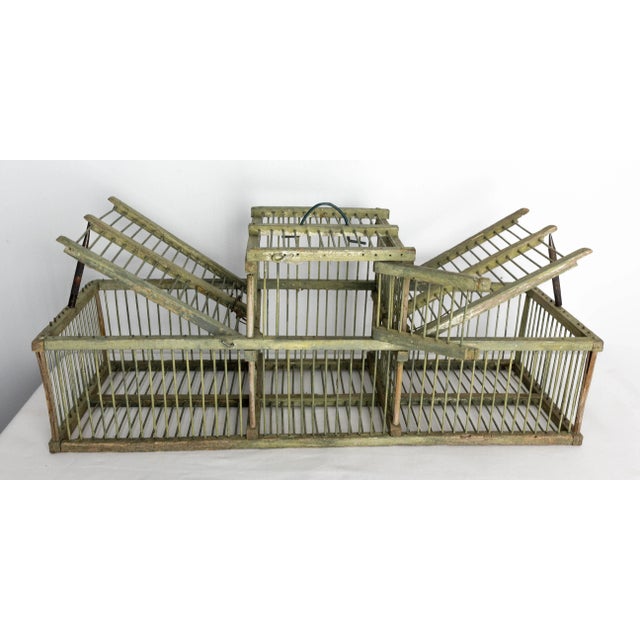 Antique French Country Beech & Iron Bird Cage, 1890s For Sale - Image 6 of 10