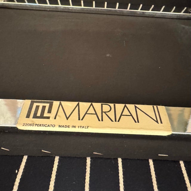 Set of Four 1970's Pace Collection Mariani Lugano Cantilever Dining Chairs in Black/White Stripe For Sale - Image 12 of 12