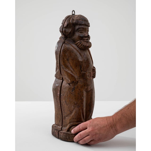 20th Century French Carved Wooden Man Decoration For Sale - Image 9 of 18