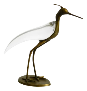 Mid-Century Modern Decorative Brass and Glass Bird by Luca Bojola for Licio Zanetti, 1950s