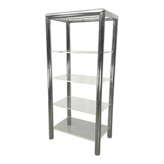 Vintage Postmodern Chrome & Lucite Shelf For Sale