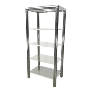 Vintage Postmodern Chrome & Lucite Shelf