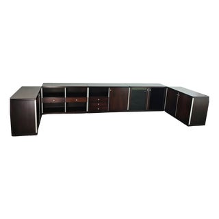 Italian Modular Furniture in Wood, Aluminum, and Glass attributed to Vittorio Introini, 1970s For Sale