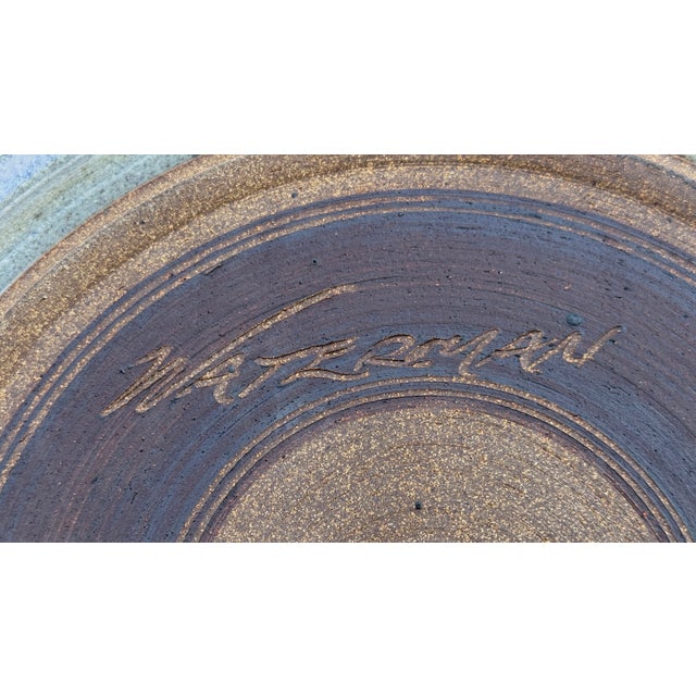 Modernist Mid-Century Stoneware Charger Signed by Waterman For Sale In San Diego - Image 6 of 6