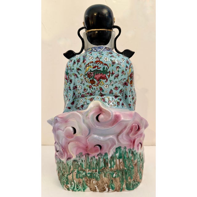 Large Early 20th Century Porcelain Statue of Fu For Sale - Image 4 of 8