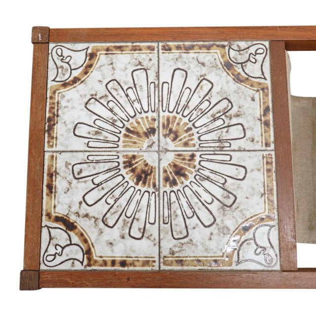 Mid 20th Century Mid 20th Century Danish Teak and Tile Magazine Table For Sale - Image 5 of 9