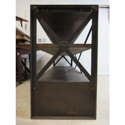 Industrial Reclaimed Steel Console For Sale - Image 4 of 6