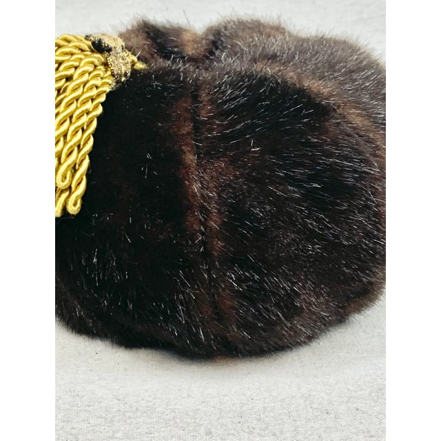 Early 21st Century Early 21st Century Faux Fur Round Pillow For Sale - Image 5 of 9