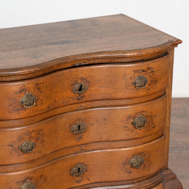 Brown Late 18th Century Small Danish Rococo Chest of Three Drawers For Sale - Image 8 of 11