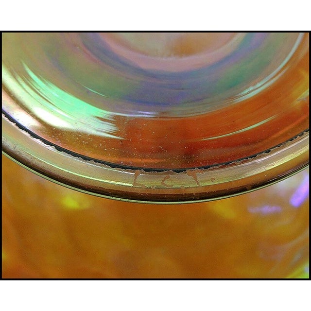 Louis Comfort Tiffany Early 20th Century Louis Comfort Tiffany Favrile Glass Gold Compote, Louis Comfort Tiffany For Sale - Image 4 of 4