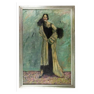 Antonio Feltrinelli, Female Portrait, Original Oil Painting, 1931 For Sale