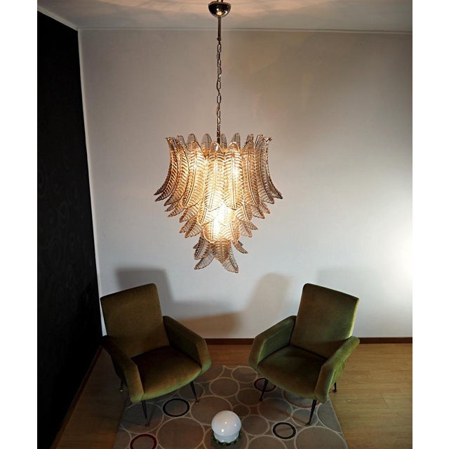 Italian Smoked Murano Glass Six-Tier Felci Chandelier For Sale - Image 14 of 16