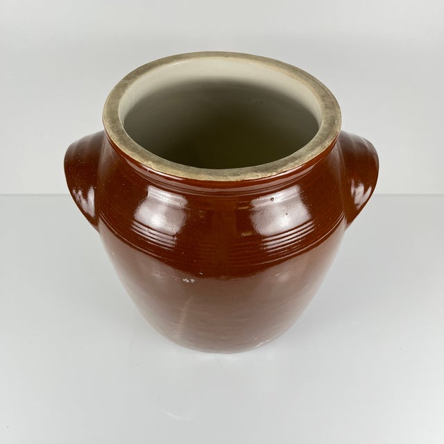 Large Antique Stoneware Pot for Preserving Confit in Brown Color, 1900 For Sale - Image 10 of 12