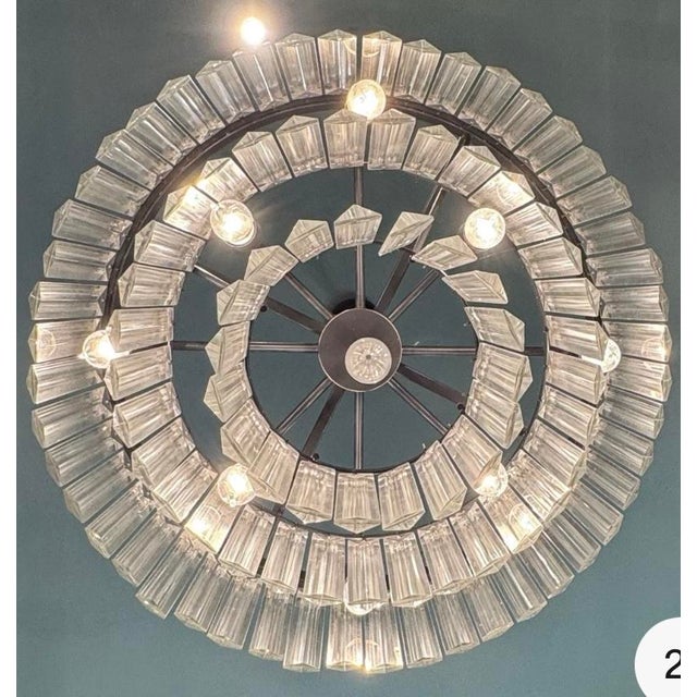Art Deco Restoration Hardware - Odeon 1920's Small Crystal Chandelier For Sale - Image 3 of 4
