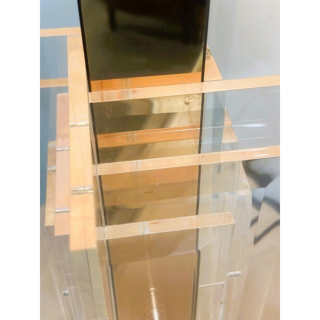 Large Brass & Acrylic Glass Architectural Table Lamp, 1970s For Sale - Image 13 of 16
