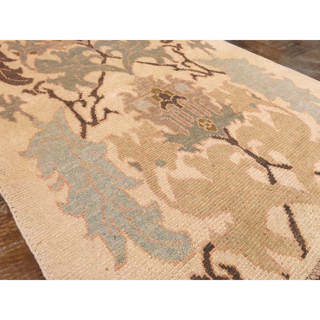 Shabby Chic Turkish Oushak Irish Donegal Design Area Rug - 5′ × 7′4″ For Sale - Image 3 of 6