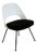 Knoll Armless Saarinen Plastic-Back Side Chair in New Black Velvet Upholstery and Black Legs For Sale