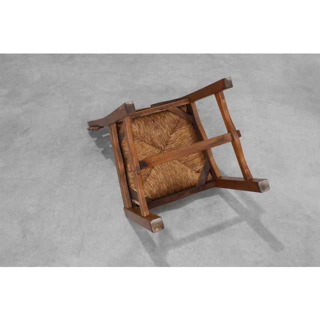 Mid-Century Modern Brutalist Oak and Wicker Chairs, 1960s, Set of 2 For Sale - Image 18 of 18