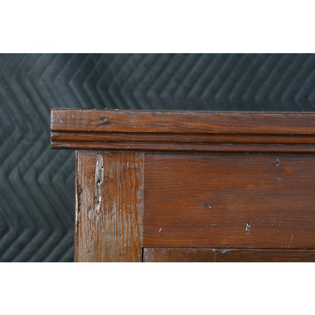Late 19th Century Antique Mission Oak Arts & Crafts Triple Bookcase Curio Display Cabinet 61" For Sale - Image 5 of 15