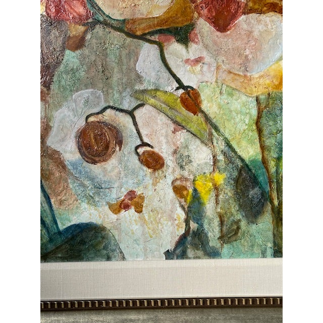 Off-white "Spring Blossom" Original Oil Framed Painting by Artist Sonia Gold For Sale - Image 8 of 15