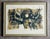 Vintage 1960 original abstract print in original frame. Illegible signature to the lower right. Numbered to the lower left...