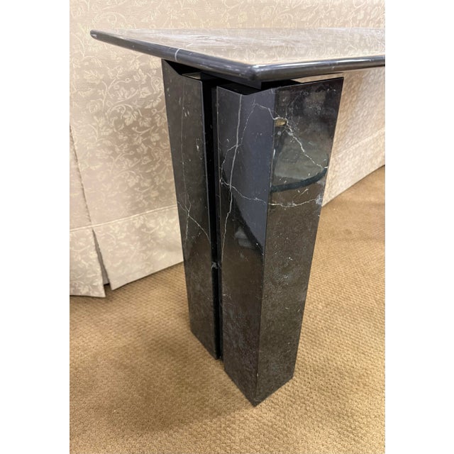 Postmodern Postmodern Black Marble Console Table For Sale - Image 3 of 4