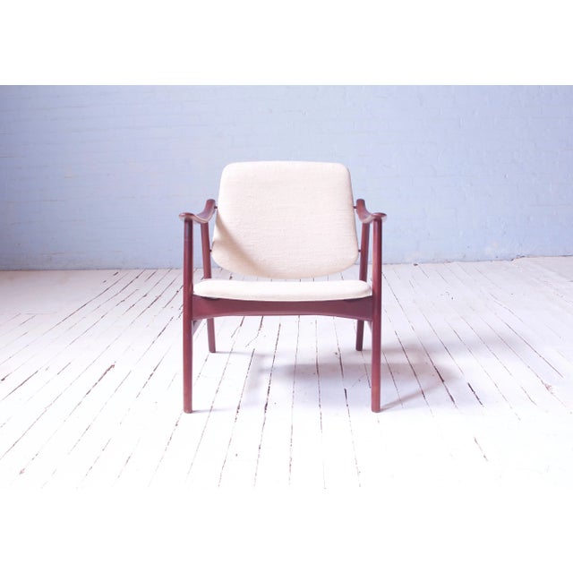 Brown Vintage Arne Hovmand-Olsen for Mogens Kold Teak Lounge Chair-Denmark, 1960s For Sale - Image 8 of 12
