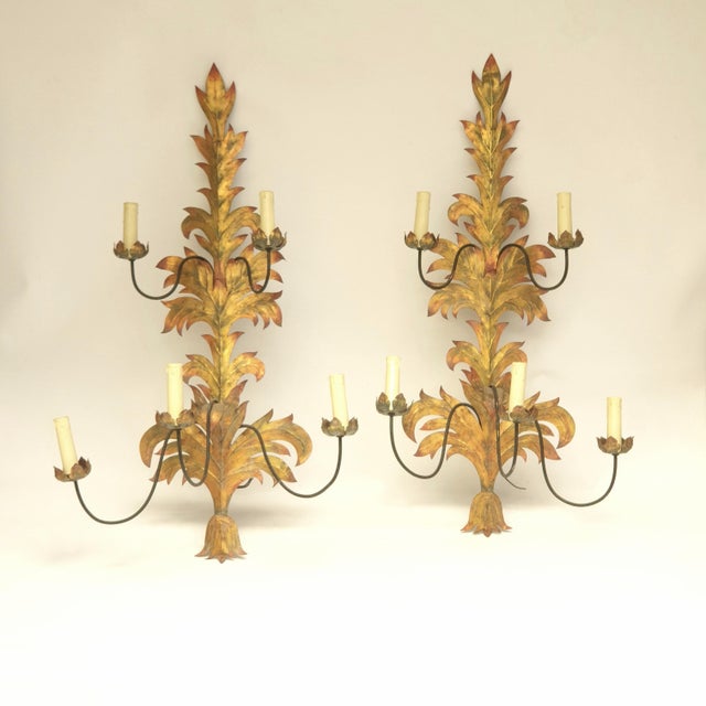 1970s 20th Century Sheet Metal Wall Sconces, Italy, 1970s, Set of 2 For Sale - Image 5 of 13