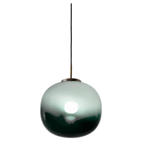Metal Jasmine Jade Green Shaded Single Pendant Light by MUG For Sale - Image 7 of 7
