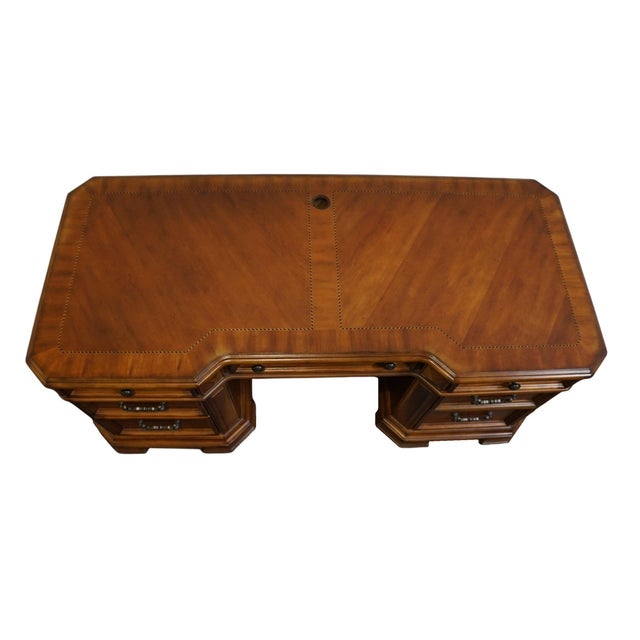 Home Meridian Samuel Lawrence Cherry Traditional Contemporary 71" Computer Desk / Credenza For Sale - Image 9 of 15