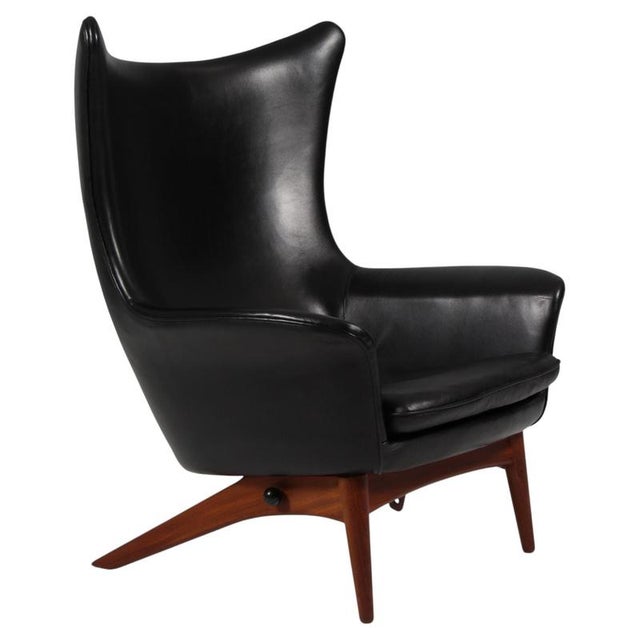Model 207 Tilt Lounge Chair in Leather by H. W. Klein for Bramin, 1970s For Sale - Image 10 of 10