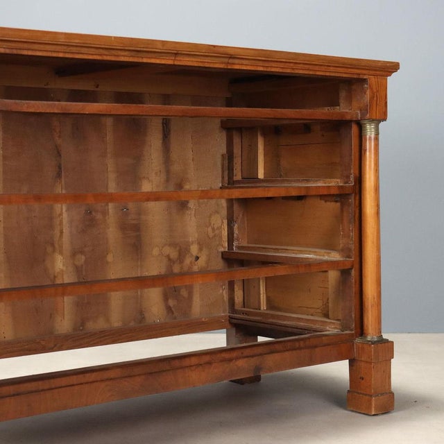 Empire Walnut Chest of Drawers with Brass Inlays For Sale - Image 10 of 12