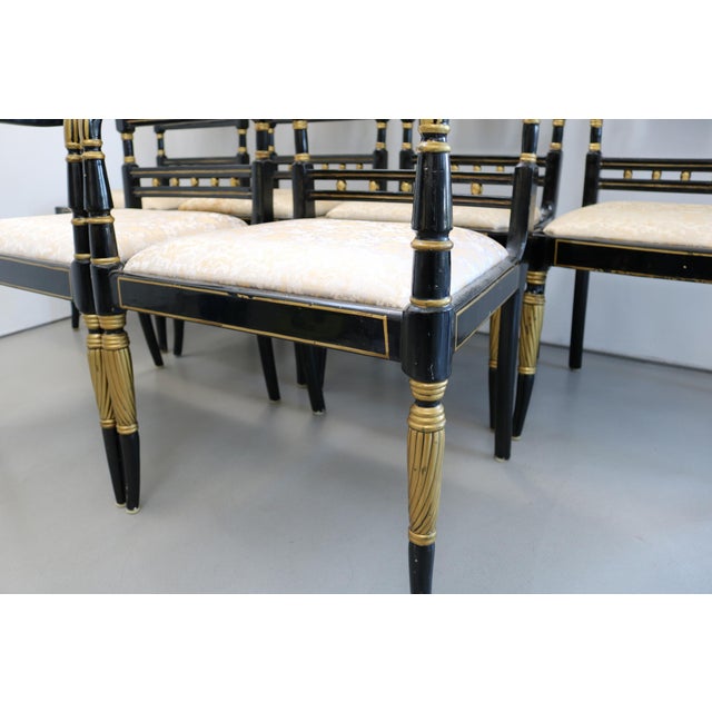 Chinese Hand-Painted Sanding Varnish Chairs, Set of 6 For Sale - Image 10 of 18